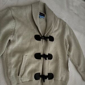 NWT Kids Andy & Evan Beige Cardigan w/Beautiful Brown Detailing Size 3T